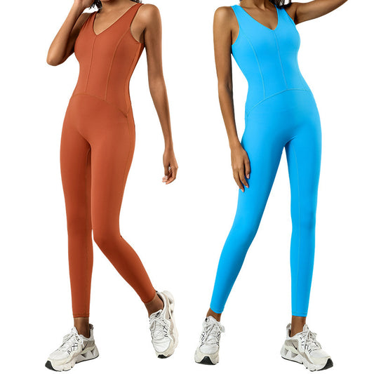 With Chest Pad One-piece Workout Clothes Back Tight Pilates