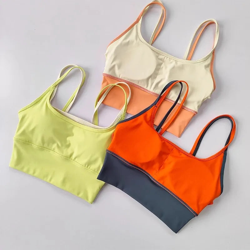 Women  Sports Bra Shockproof Fitness Tops Push Up Gym Crop Top