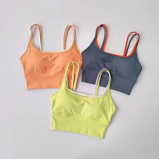 Women  Sports Bra Shockproof Fitness Tops Push Up Gym Crop Top